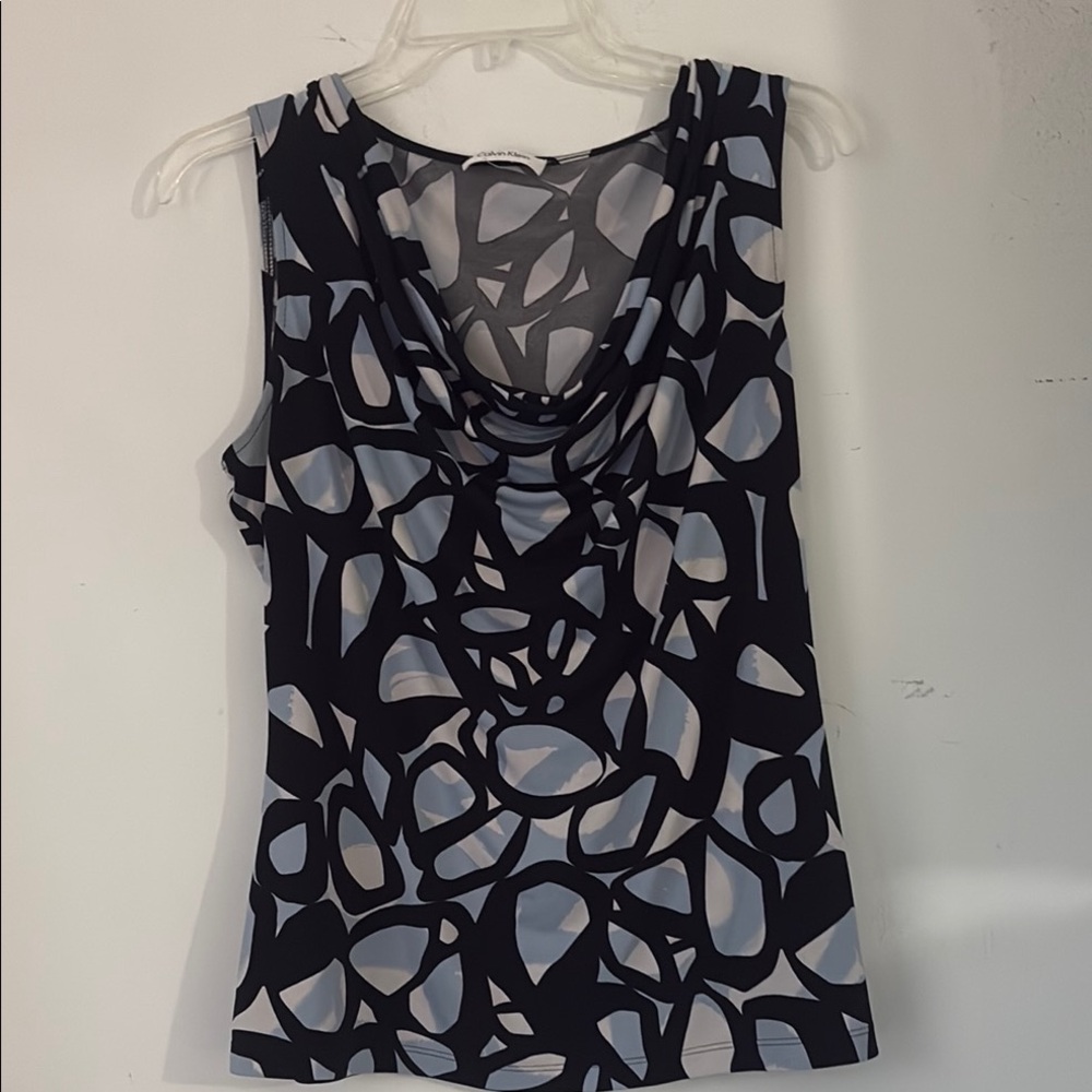 Calvin Klein Stylish Black and Gray Women's Top SP